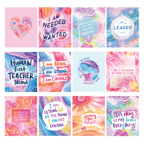 x Holly Sanders: 12 Pack Affirmation Cards - The Teaching Tools